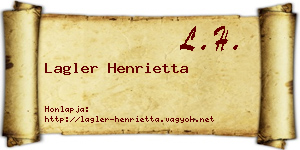 Lagler Henrietta névjegykártya